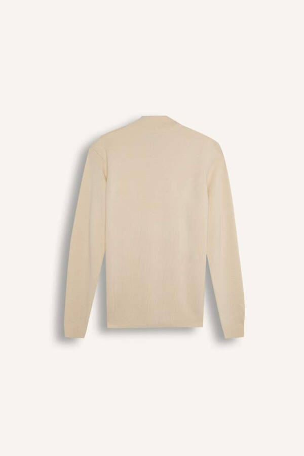 Standard Fit Half Zip Sweater Sand - 4