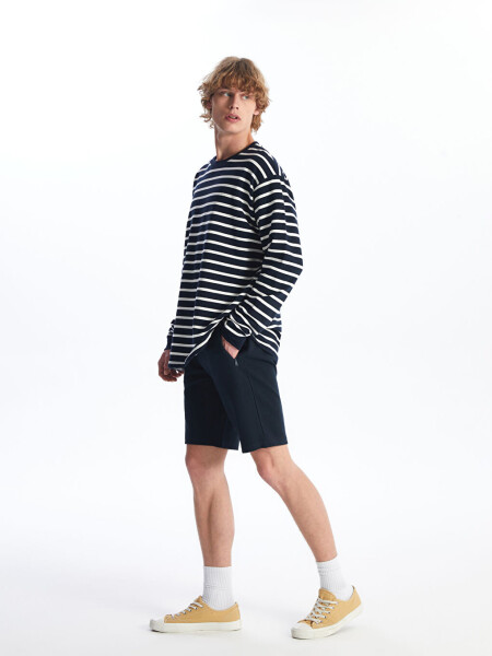 Standard Fit Men's Shorts-Navy Blue - LC WAIKIKI (1)