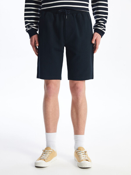 Standard Fit Men's Shorts-Navy Blue - 4