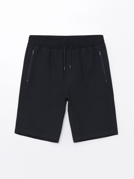 Standard Fit Men's Shorts-Navy Blue - 6