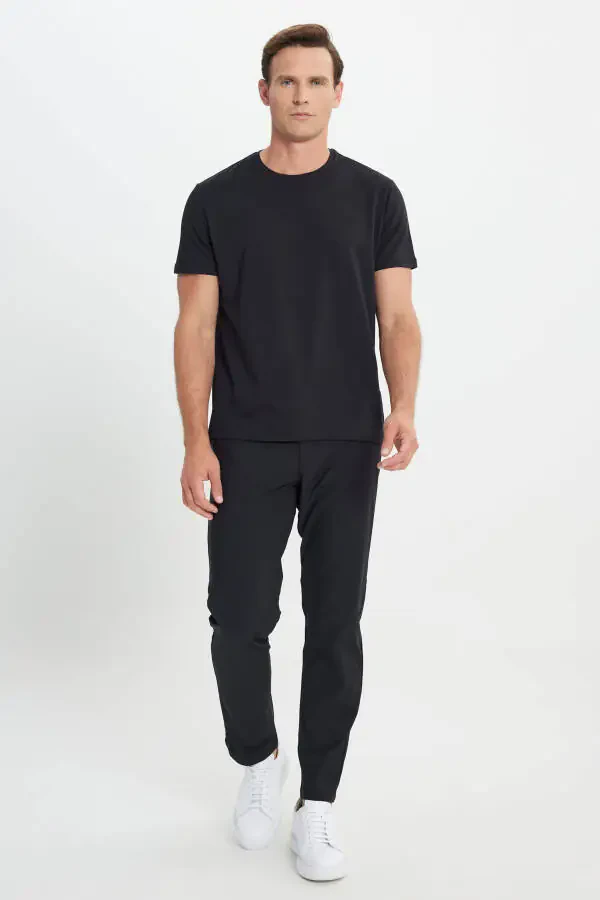 Standard Fit Regular Cut Crew Neck Cotton T-Shirt - 2