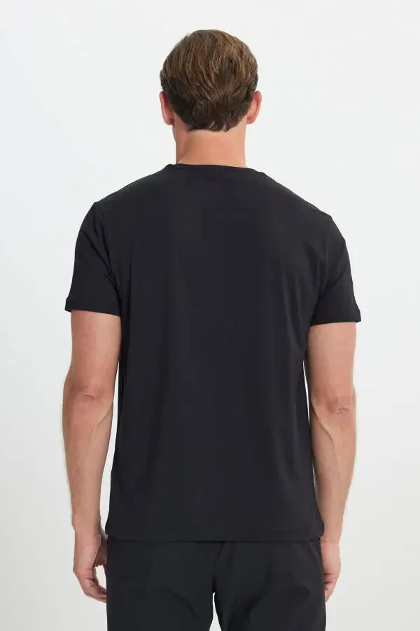Standard Fit Regular Cut Crew Neck Cotton T-Shirt - 5