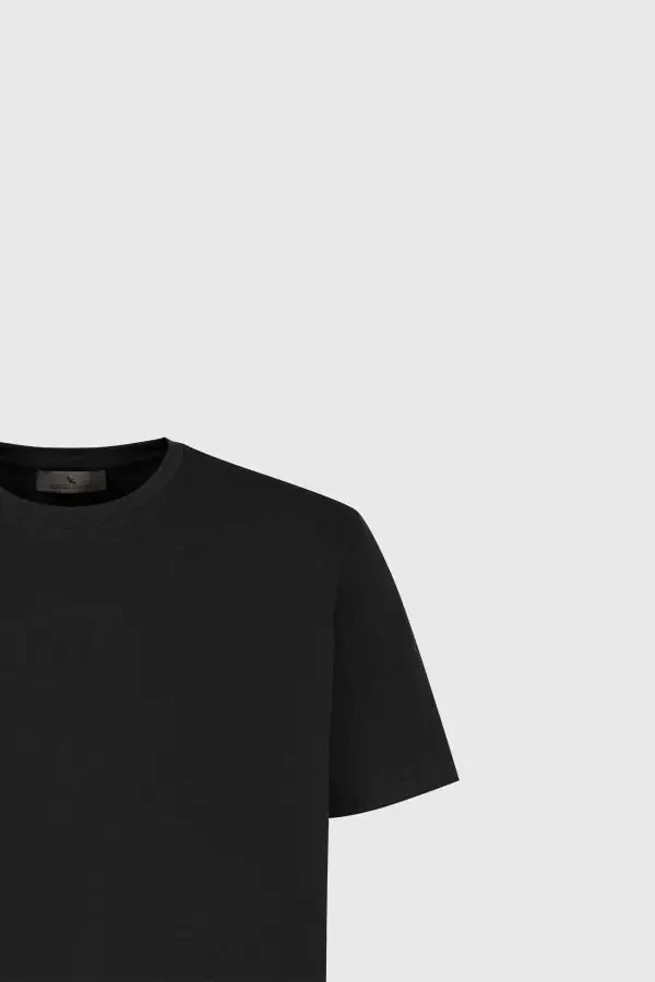 Standard Fit Regular Cut Crew Neck Cotton T-Shirt - 7