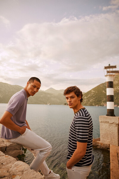 Standard Fit Regular Fit Crew Neck 100% Cotton Striped Knitted T-Shirt - Altınyıldız Classics (1)