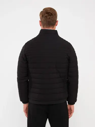 Standard Mold Stand-Up Collar Men's Padded Jacket-Black - 6