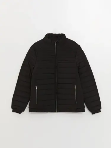 Standard Mold Stand-Up Collar Men's Padded Jacket-Black - 7