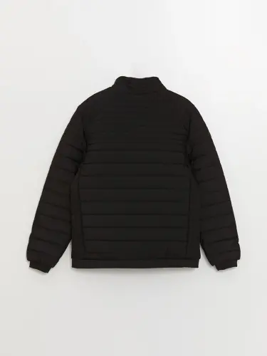 Standard Mold Stand-Up Collar Men's Padded Jacket-Black - 9