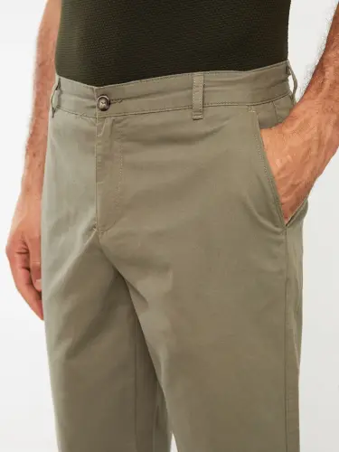 Standart andoza gabardin erkaklar bermuda shortlari - Haki - 4