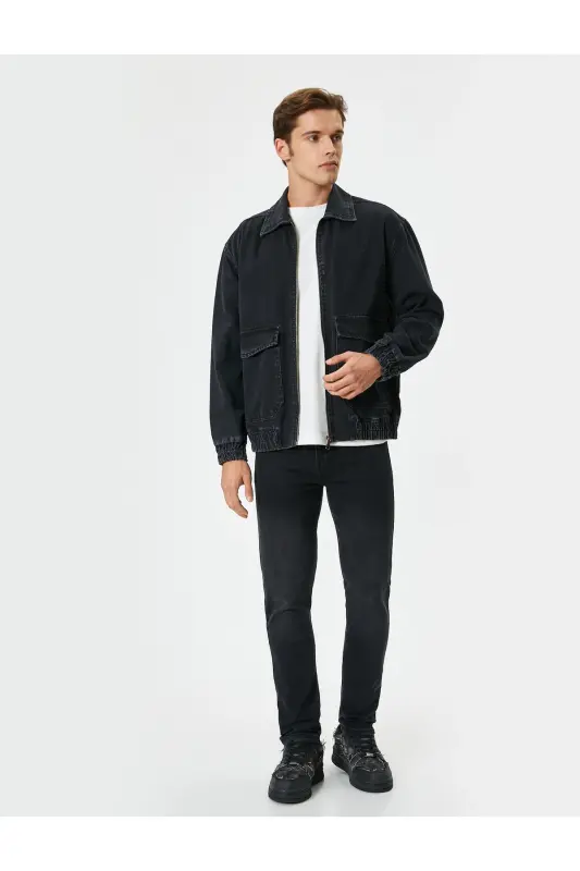 Standart Bel Slim Fit Kot Pantolon - Brad Jean-Siyah - 2