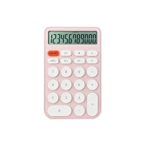 Standart Funktsiya Asosiy Kalkulyator, 12 Xonali Katta LCD Displey, Pastki Sirpanishga Qarshi, Ofis, Uy, Maktab uchun, Avtomatik Uyqu, Batareya bilan - 1