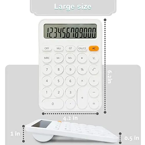 Standard Calculator 12 Digit,6.2 * 4.2in Desktop Large Display and Buttons,Calculator with Large LCD Display for Office,School, Home & Business Use,Automatic Sleep,15 °Tilt Screen - 6