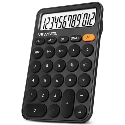 Standard Calculator 12 Digit,6.2 * 4.2in Desktop Large Display and Buttons,Calculator with Large LCD Display for Office,School, Home & Business Use,Automatic Sleep,15 °Tilt Screen 