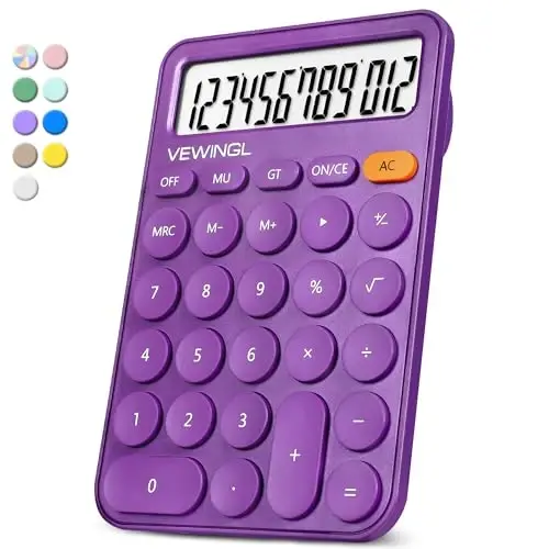 Standard Calculator 12 Digit,6.2 * 4.2in Desktop Large Display and Buttons,Calculator with Large LCD Display for Office,School, Home & Business Use,Automatic Sleep,15 °Tilt Screen - 1