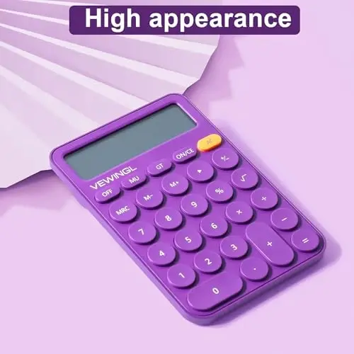 Standard Calculator 12 Digit,6.2 * 4.2in Desktop Large Display and Buttons,Calculator with Large LCD Display for Office,School, Home & Business Use,Automatic Sleep,15 °Tilt Screen - 4