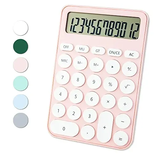 Standart kalkulyator 12 xonali, 6,2 * 4,2 dyuymli ish stoli Katta displey va tugmalar, Ofis, maktab, uy va biznes uchun katta LCD displeyli kalkulyator, Avtomatik uyqu, 15 °Egish ekrani - 1