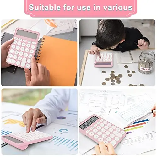 Standart kalkulyator 12 xonali, 6,2 * 4,2 dyuymli ish stoli Katta displey va tugmalar, Ofis, maktab, uy va biznes uchun katta LCD displeyli kalkulyator, Avtomatik uyqu, 15 °Egish ekrani - 5
