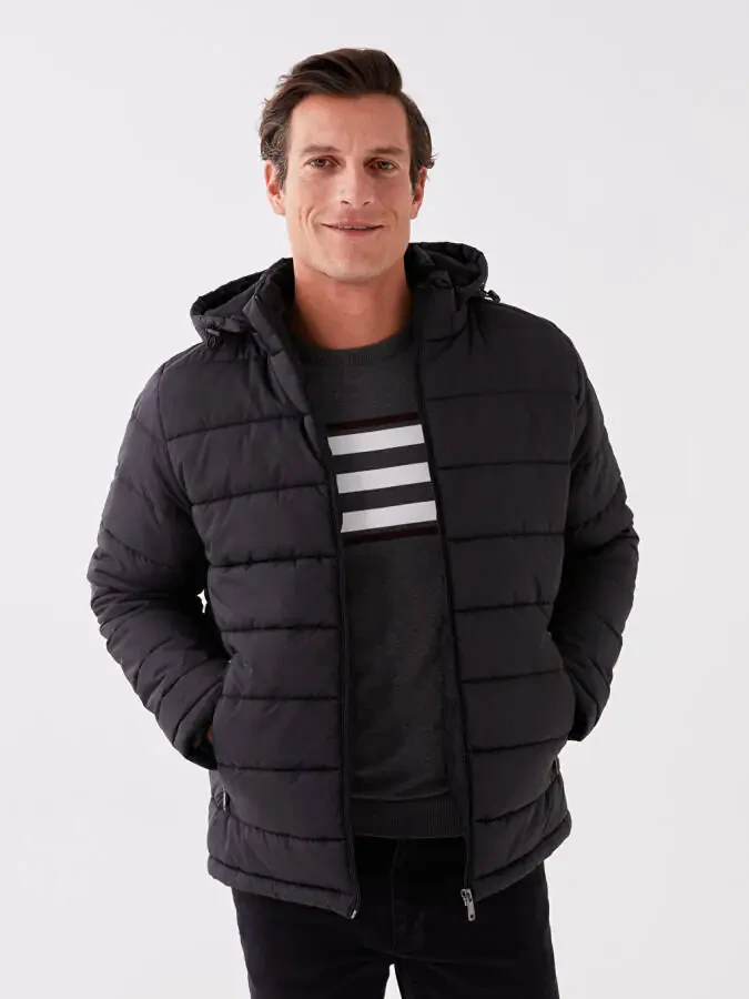 Standart Kesim Kaputli Erkaklar Uchun Puffer Ko'ylagi - 1