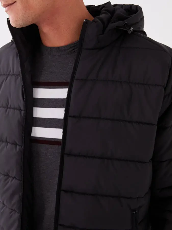 Standart Kesim Kaputli Erkaklar Uchun Puffer Ko'ylagi - 4