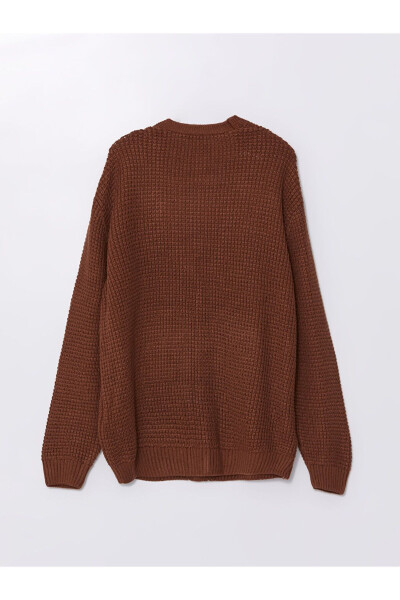 Standart kesimli V bo'yinli erkaklar uchun triko hırka - 6