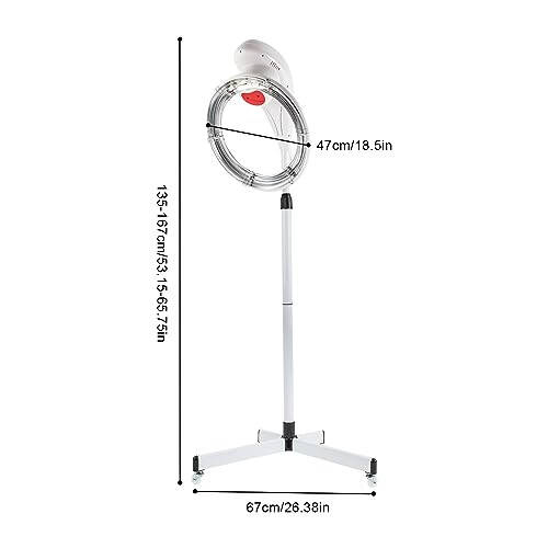 Standlı Saç Kurutma Makinesi, 360° Dönen Saç İşlemcisi, Profesyonel Saç Kurutma Makinesi Ayarlanabilir Yükseklik ve Sıcaklık, Güzellik Salonları, Kuaför Salonları veya Evde Saç Bakımı ve Spa İçin, Beyaz - 2