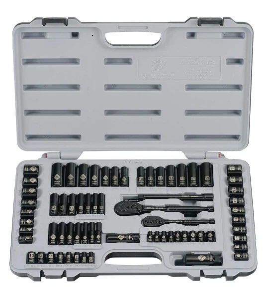 STANLEY 92-824 Black Chrome and Laser Etched 69-Piece Socket Set - STANLEY