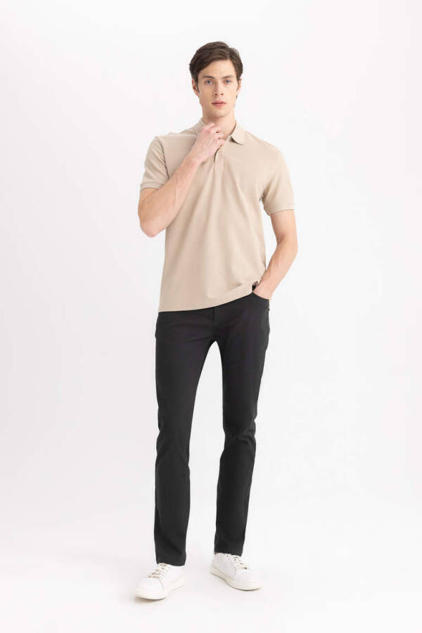 Штаны чинос Slim Fit узкие, из канваса, темно-антрацитовый - 3