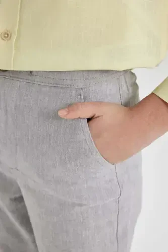 Штаны для мальчиков с прямыми штанинами из смеси льна Z1706a623sm - 7
