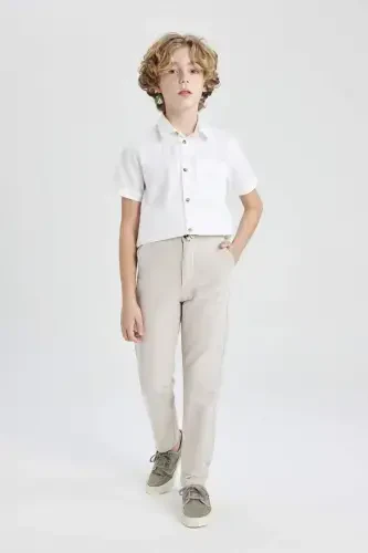 Штаны для мальчиков стандартного покроя из смеси льна Z1706a624sm - 5