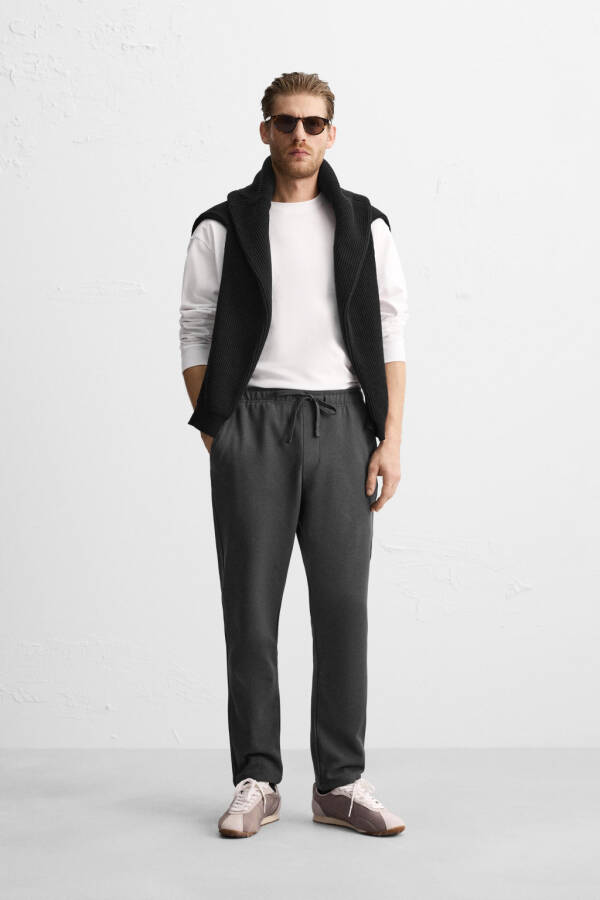 ШТАНЫ JOGGER С ПОЯСОМ COMFORT FIT - Сине-серый - 4