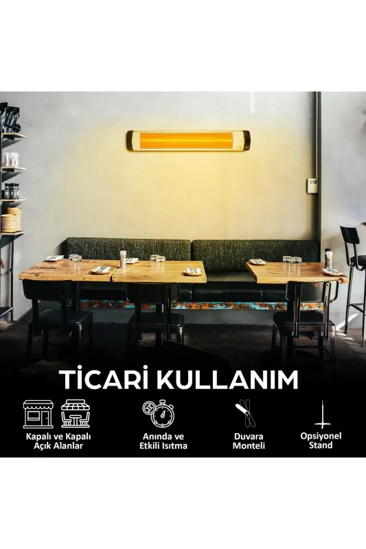 Star 3000 Infraqizil Devorga O'rnatilgan Isitgich - Masofadan boshqarish pulti bilan - 3