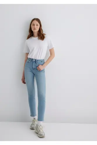 Star Gold Shape Puslu Buz Jean Pantolon 101077-89180 - AÇIK MAVİ - 1