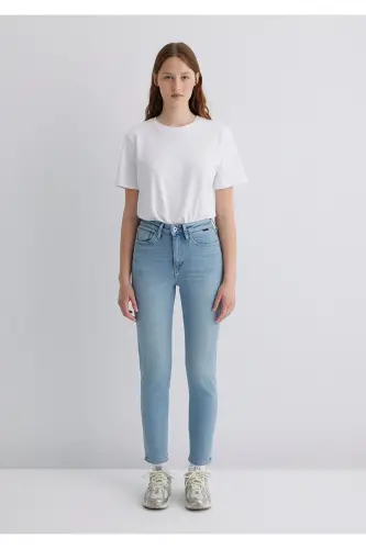 Star Gold Shape Puslu Buz Jean Pantolon 101077-89180 - AÇIK MAVİ - 3