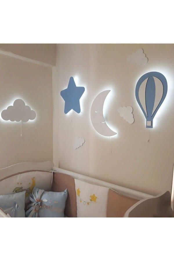 Star Moon Balloon Cloud Night Light Children's Room Baby Room Decorative LED Lighting Set - 1