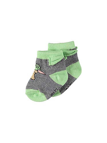 Star Wars Baby Boys Mandalorian The Child 3-Pack Booties - Baby Yoda Baby Socks Multipack (3-Pack, 0-12 Months) - 34