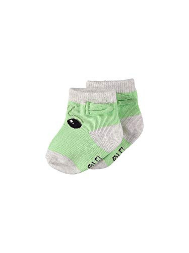 Star Wars Baby Boys Mandalorian The Child 3-Pack Booties - Baby Yoda Baby Socks Multipack (3-Pack, 0-12 Months) - 35