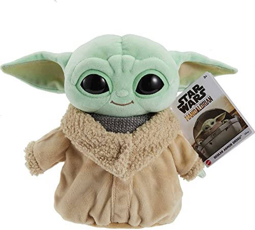 Star Wars Grogu Plush with Beskar Armor, Soft Doll Inspired by Star Wars Mandalorian Book of Boba Fett, Travel Toys and Gifts for Kids - 36