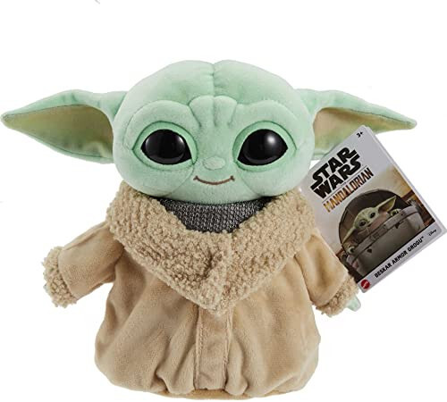 Star Wars Grogu Plush with Beskar Armor, Soft Doll Inspired by Star Wars Mandalorian Book of Boba Fett, Travel Toys and Gifts for Kids - 24