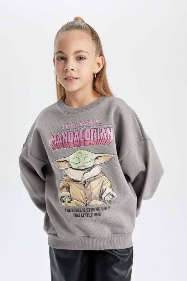 Star Wars-Mandalorian Children's Sweatshirt with a High Neck and Soft Fleece - 4