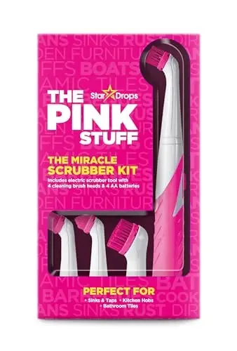 Stardrops - The Pink Stuff - The Miracle Scrubber Kit - 4 Cleaning Brush Heads - 1