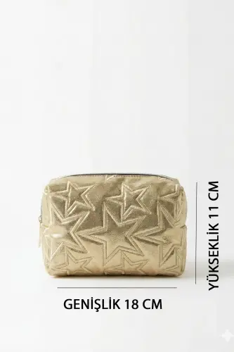Stargirl Gold Yıldız Makyaj Çantası-Gold2 - 4