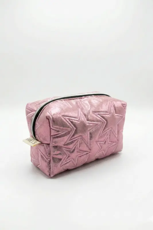 Stargirl Pembe Yıldız Makyaj Çantası-Pembe3 - 3