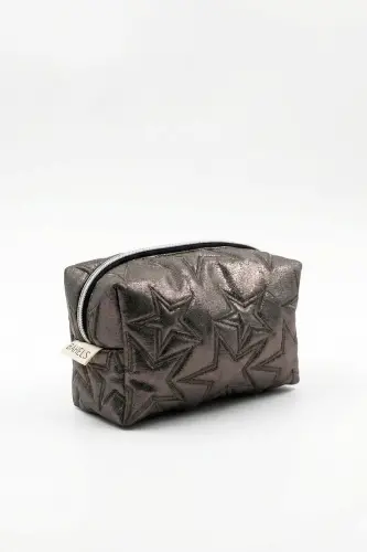 Stargirl Platin Yıldız Makyaj Çantası-Silver3 - 3