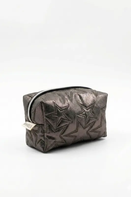 Stargirl Platin Yıldız Makyaj Çantası-Silver3 - 3
