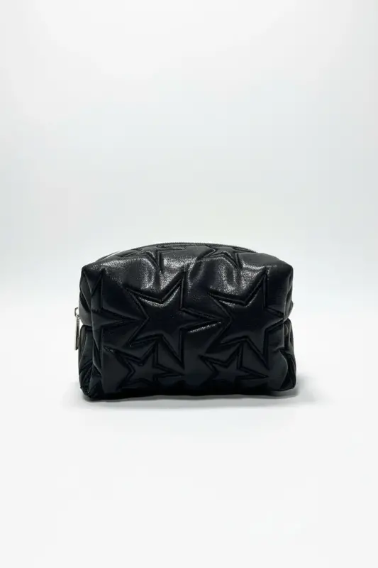 Stargirl Siyah Yıldız Makyaj Çantası-Siyah8 - 3