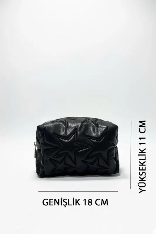 Stargirl Siyah Yıldız Makyaj Çantası-Siyah8 - 4