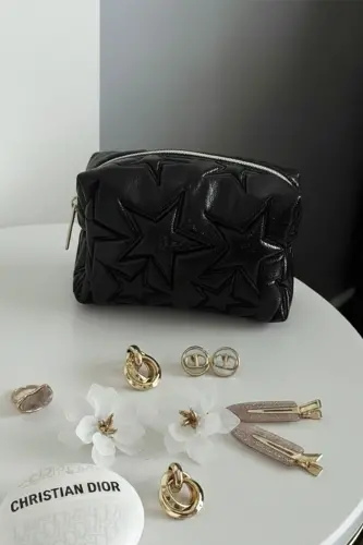 Stargirl Siyah Yıldız Makyaj Çantası-Siyah8 