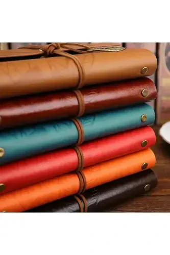 Старинная кожаная обложка для ежедневника, дневника, памяти и блокнота - 4