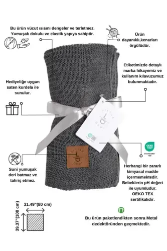 Starlink O'rash Bebek Ko'ylagi, Oeko-tex Sertifikatli Bolalar Pike 80 X 100 Sm-Antratsit - LITTLE DEDI (1)