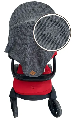 Starlink Örme Bebek Kundak Battaniyesi, Oeko-tex Sertifikalı Çocuk Pikesi 80 X 100 Cm - Antrasit - 7