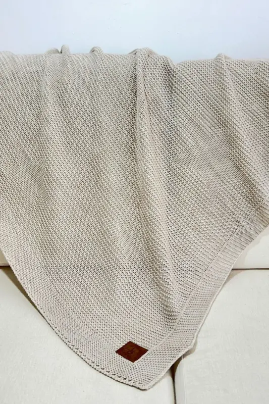 Starlink Örme Bebek Kundak Battaniyesi, Oeko-tex Sertifikalı Çocuk Pikesi 80 X 100 Cm - Bej - LITTLE DEDI